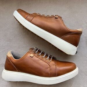ZeroTie‎ Backswing Blucher FG WR Brown Leather Golf Shoe Men 8.5 Hands Free
